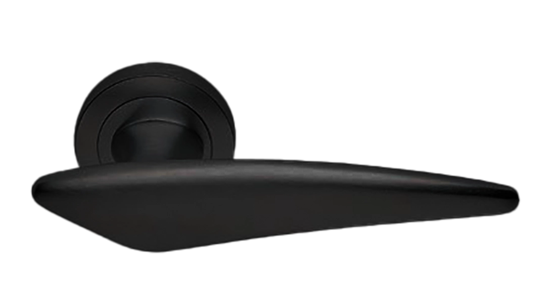 Ручка дверная BOLID R2 NERO раздельная на круглой розетке, цвет - черный фото 1 Ручка дверная BOLID R2 NERO раздельная на круглой розетке, цвет - черный фото купить Набережные Челны