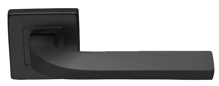 Ручка дверная TENDER S3 NERO раздельная на квадратной розетке, цвет - черный фото купить Набережные Челны
