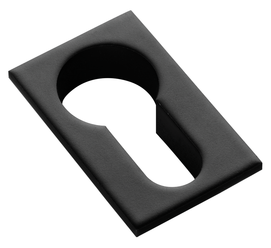 Накладка на евроцилиндр LUX-KH-SM NERO-ST квадратная невидимая, цвет - черный soft-touch фото купить Набережные Челны