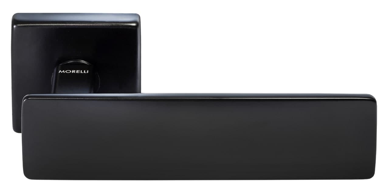 Ручка дверная SPACE S5 NERO-ST на квадратной розетке, цвет - черный "soft-touch" фото купить Набережные Челны