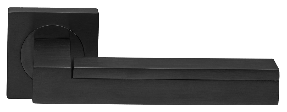 Ручка дверная ISLAND S2 NERO раздельная на квадратной розетке, цвет - черный фото 1 Ручка дверная ISLAND S2 NERO раздельная на квадратной розетке, цвет - черный фото купить Набережные Челны