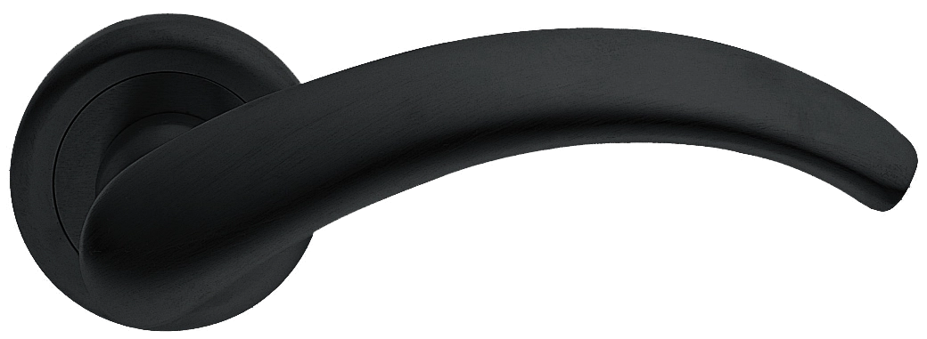 Ручка дверная ARCH R4 NERO раздельная на круглой розетке, цвет - черный фото купить Набережные Челны