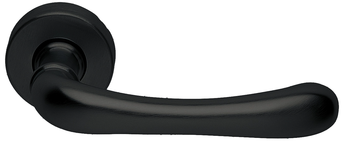 Ручка дверная RING R3-E NERO раздельная на круглой розетке, цвет - черный фото купить Набережные Челны
