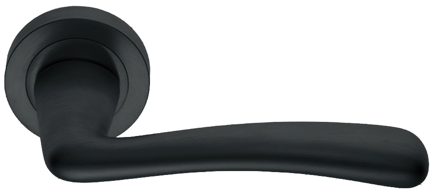 Ручка дверная COCKATOO R2 NERO раздельная на круглой розетке, цвет - черный фото купить в Набережных Челнах