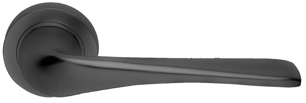 Ручка дверная LE MANS R2 NERO раздельная на круглой розетке, цвет - черный фото купить в Набережных Челнах