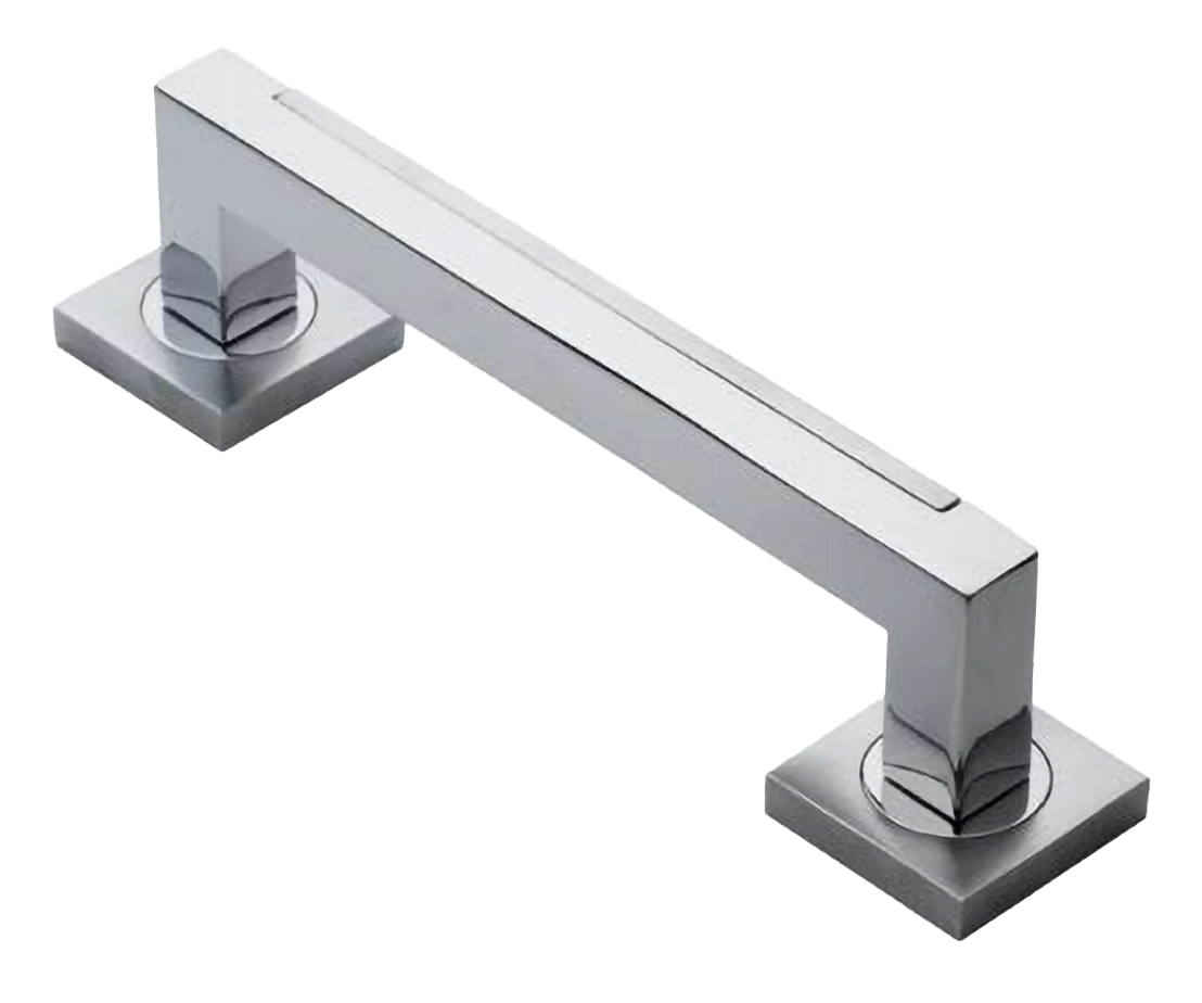 Ручка-скоба дверная ISLAND PH CRO на квадратной розетке на квадратной розетке, цвет хром, латунь фото купить в Набережных Челнах