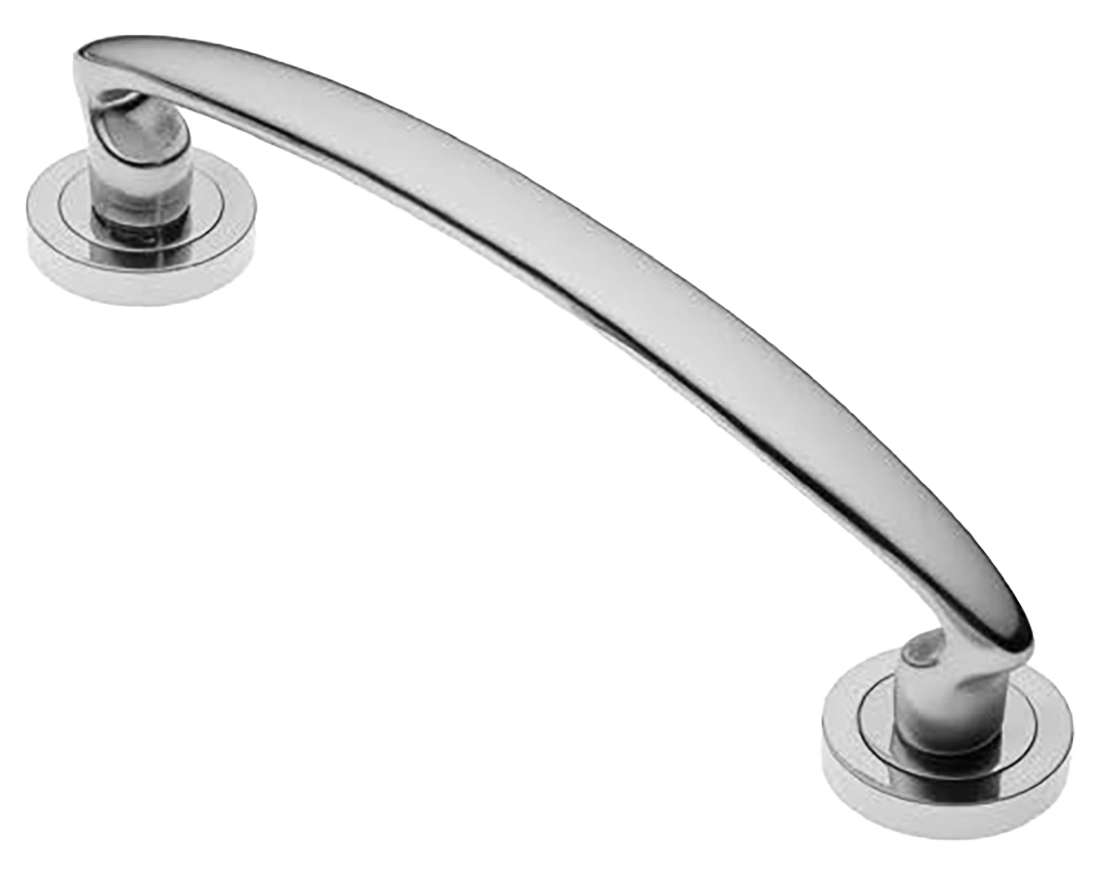 Ручка-скоба дверная FLAMINGO PH CRO на круглой розетке, цвет хром, латунь фото купить в Набережных Челнах