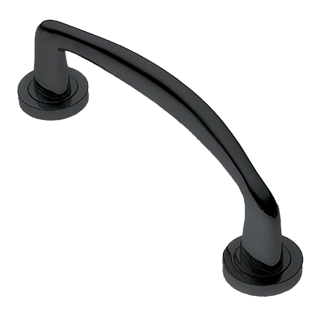 Ручка-скоба дверная COCKATOO PH NERO на круглой розетке, цвет черный, латунь фото купить в Набережных Челнах