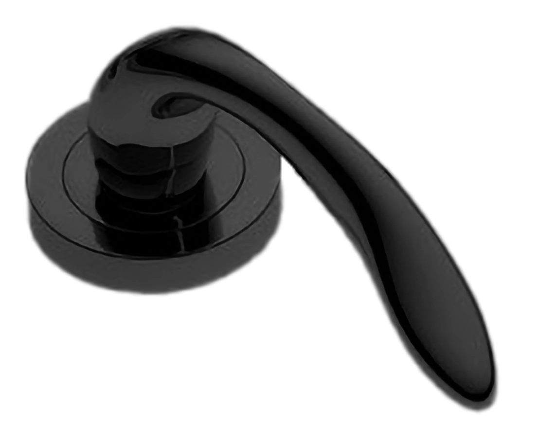 Ручка оконная LEON W1 NERO на прямоугольной розетке, цвет черный, латунь фото купить в Набережных Челнах