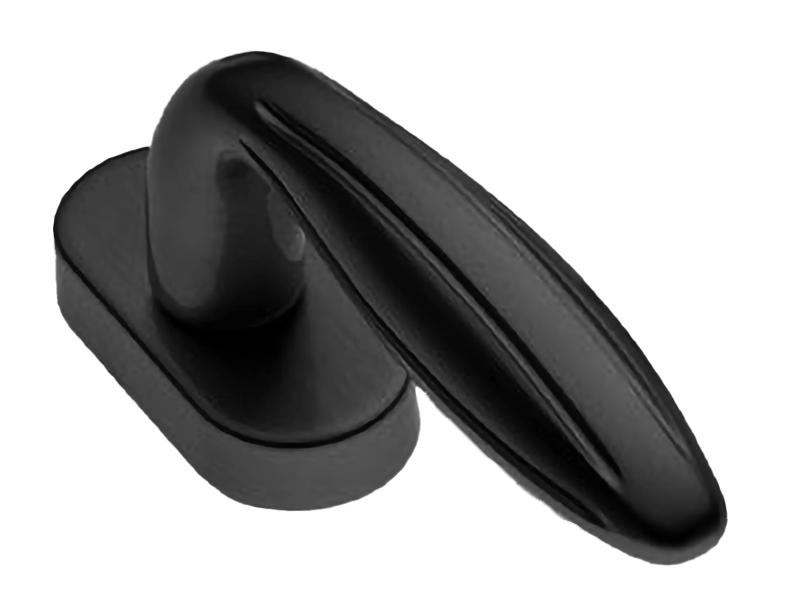 Ручка оконная BUD W1 NERO на прямоугольной розетке, цвет черный, латунь фото купить в Набережных Челнах