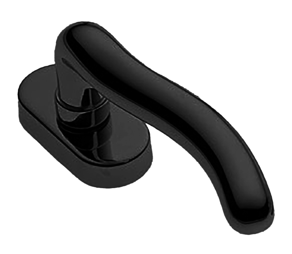 Ручка оконная SNAKE W1 NERO на прямоугольной розетке, цвет черный, латунь фото купить в Набережных Челнах