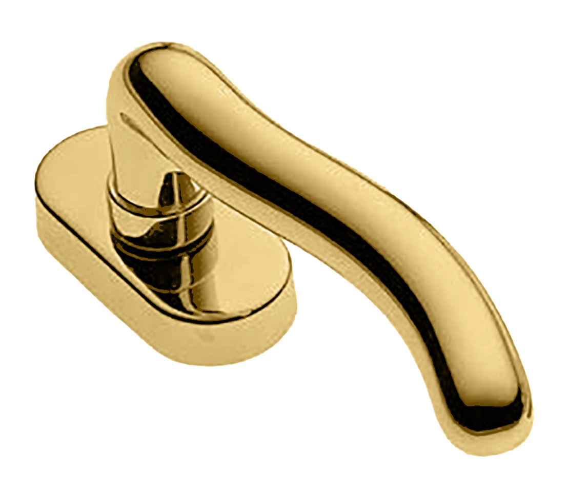 Ручка оконная SNAKE W1 OTL на прямоугольной розетке, цвет золото, латунь фото купить в Набережных Челнах