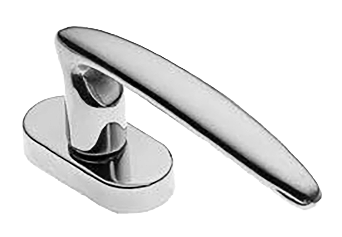 Ручка оконная FLAMINGO W1 CRO на прямоугольной розетке, цвет хром, латунь фото купить в Набережных Челнах