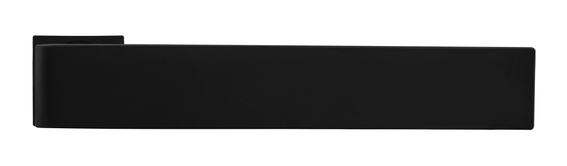 Ручка дверная HORIZONT-SM NERO-ST с невидимой квадратной розеткой, цвет черный soft-touch, ЦАМ фото купить в Набережных Челнах
