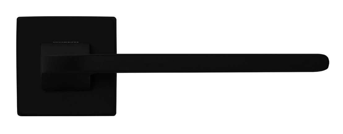 Ручка дверная SPUTNIK S5 NERO-ST на квадратной розетке, цвет черный soft-touch, ЦАМ фото купить в Набережных Челнах