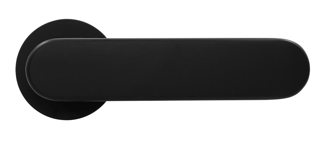 Ручка дверная MH-65-R6 R6 SEMPIONE BL на круглой розетке, цвет черный фото купить в Набережных Челнах