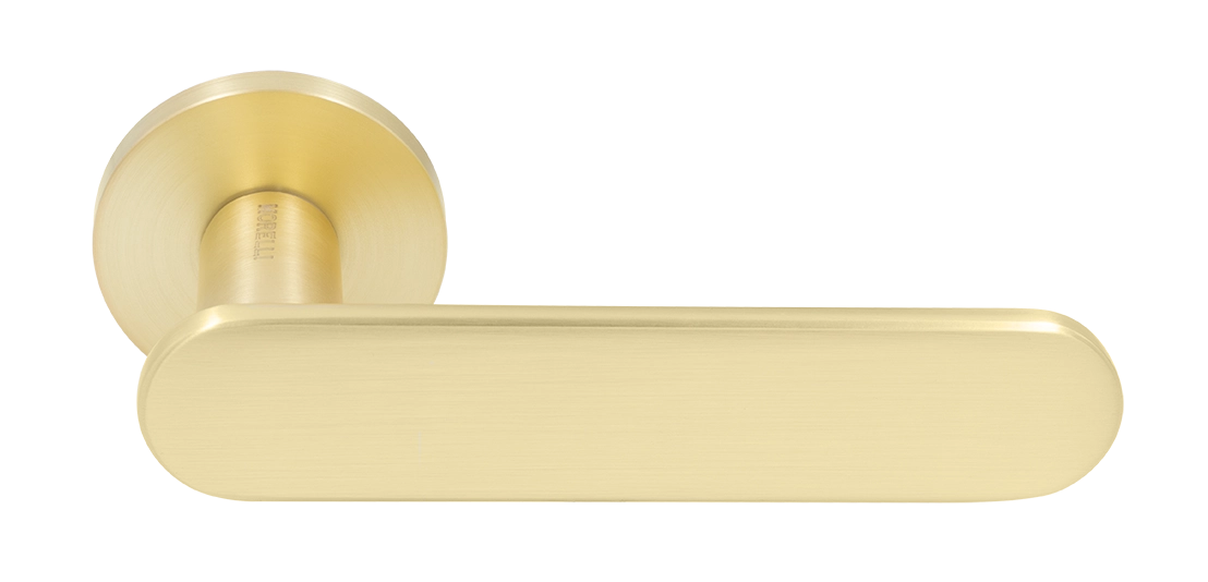 Ручка дверная MH-65-R6 SEMPIONE MSG на круглой розетке, цвет матовое сатинированное золото фото купить Набережные Челны