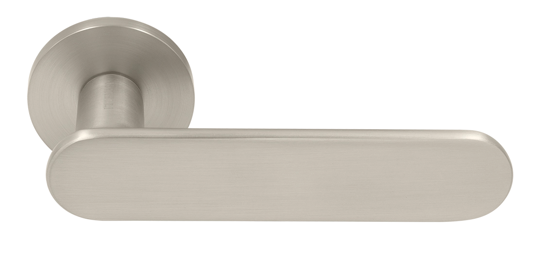 Ручка дверная MH-65-R6 SEMPIONE MSN на круглой розетке, цвет матовый сатинированный никель фото купить Набережные Челны