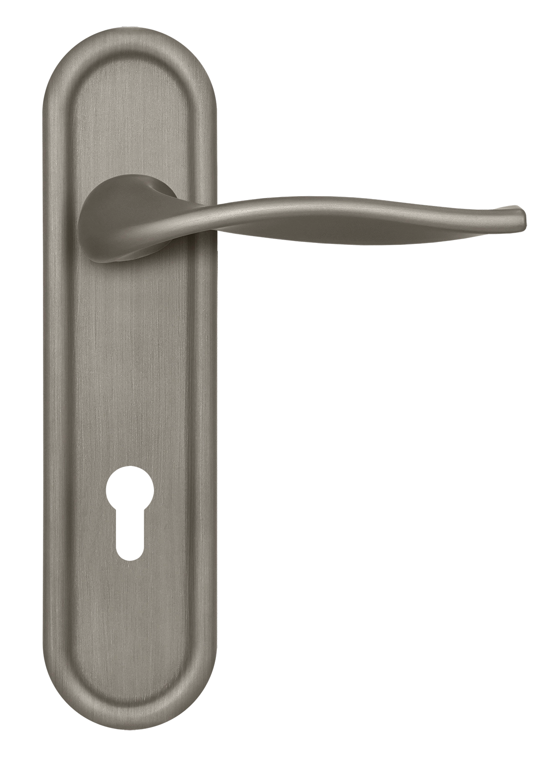 Ручка дверная SKYSCRAPER PLR KH SMI на планке под ключевой цилиндр, цвет Весенняя дымка/Spring Mist фото купить Набережные Челны