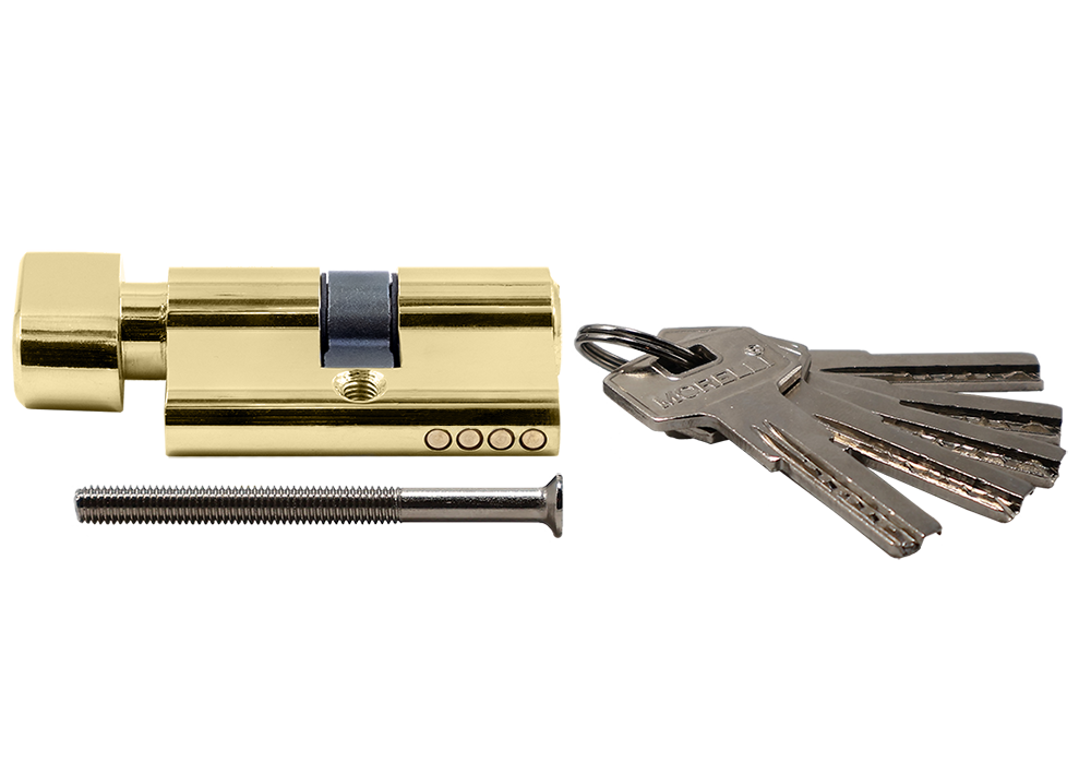 Ключевой цилиндр высокой секретности HS 50CK PG с заверткой (50мм), цвет золото фото купить в Набережных Челнах