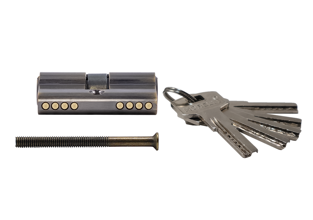 Ключевой цилиндр высокой секретности HS 50C AB (50мм), цвет античная бронза фото купить в Набережных Челнах