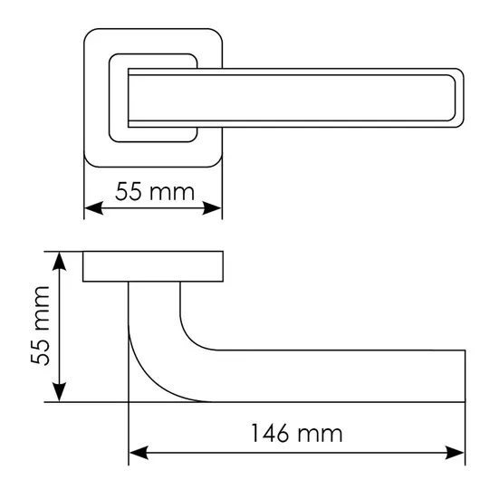Комплект дверных ручек MH-46 SC/W-S55 + завертка сантехническая MH-WC-S55 SC/CP, цвет хром фото купить в Набережных Челнах
