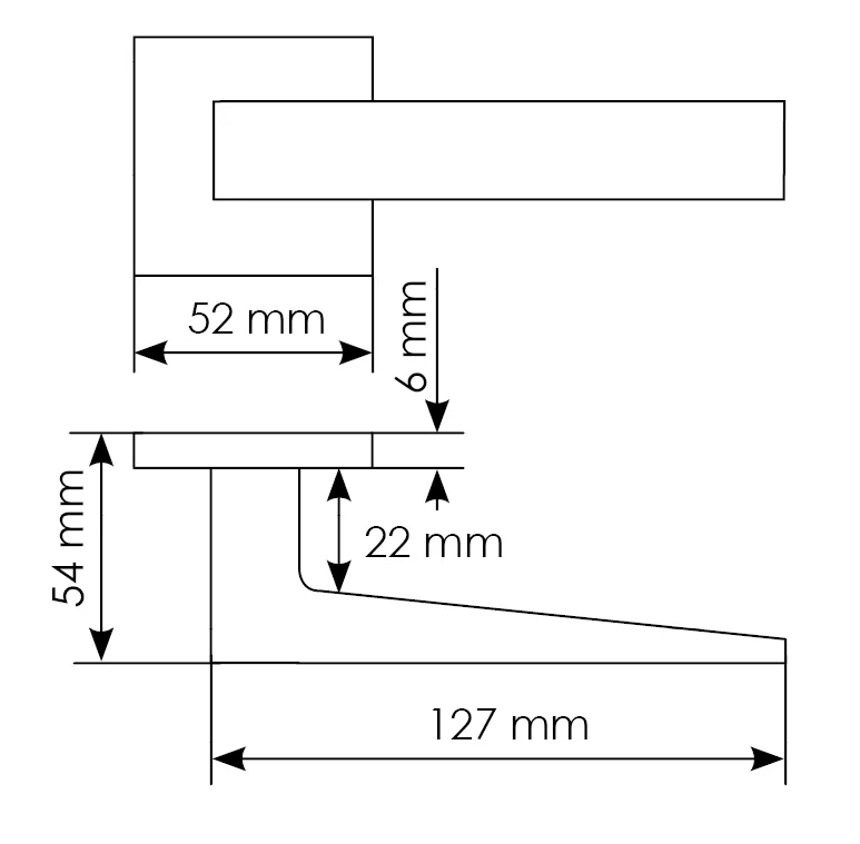 Комплект дверных ручек MH-54-S6 SSC + завертка сантехническая MH-WC-S6 SSC+ защёлка бесшумная M1895 SSC + петли врезные универсальные MSN 100X70X2.5-4BB SSC (2шт), цвет цвет суперматовый хром фото купить в Набережных Челнах