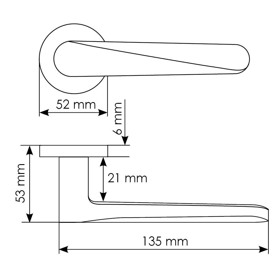 Комплект дверных ручек MH-58-R6 SC + сантехническая завертка MH-WC-R6 SC + защёлка бесшумная M1895 SC + петли врезные универсальные MSN 100X70X2.5-4BB SC (2шт), цвет матовый хром фото купить в Набережных Челнах