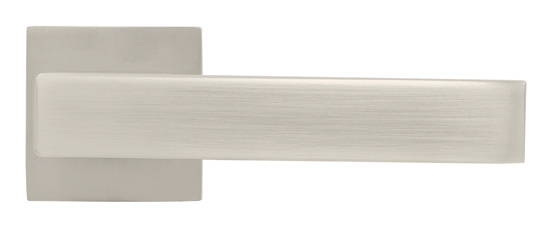 Ручка дверная LOT MH-56-S6 MSN раздельная на квадратной розетке 6 мм, цвет матовый сатинированный никель, ЦАМ фото купить в Набережных Челнах