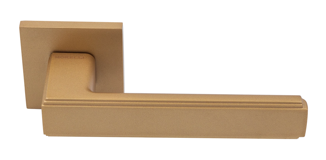 Ручка дверная MH-64-S6 FTG STEPS на квадратной розетке 6 мм, цвет матовое итальянское золото фото купить Набережные Челны