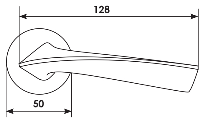 Ручка дверная COMETA R5 NIS раздельная на круглой розетке, цвет - матовый никель, ЦАМ фото купить в Набережных Челнах