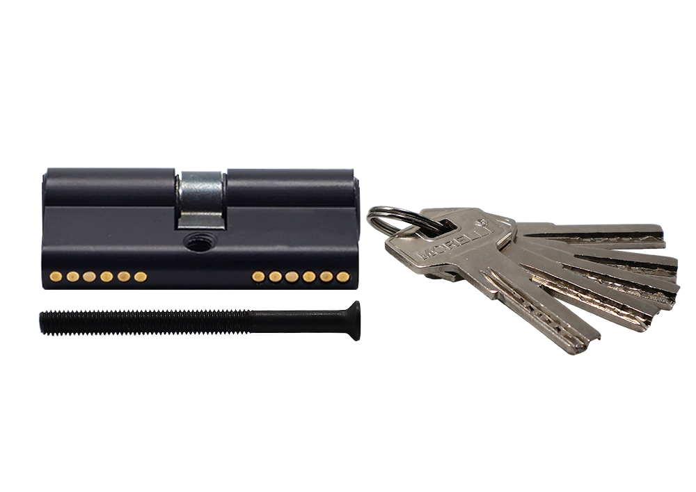 Ключевой цилиндр высокой секретности HS 60C BL (60мм), цвет - черный фото купить в Набережных Челнах