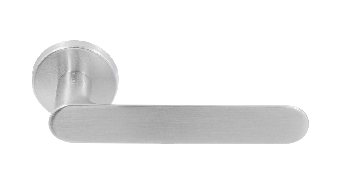 Ручка дверная LE BOAT R5 CSA раздельная на круглой розетке, цвет матовое матовый хром, латунь фото купить Набережные Челны