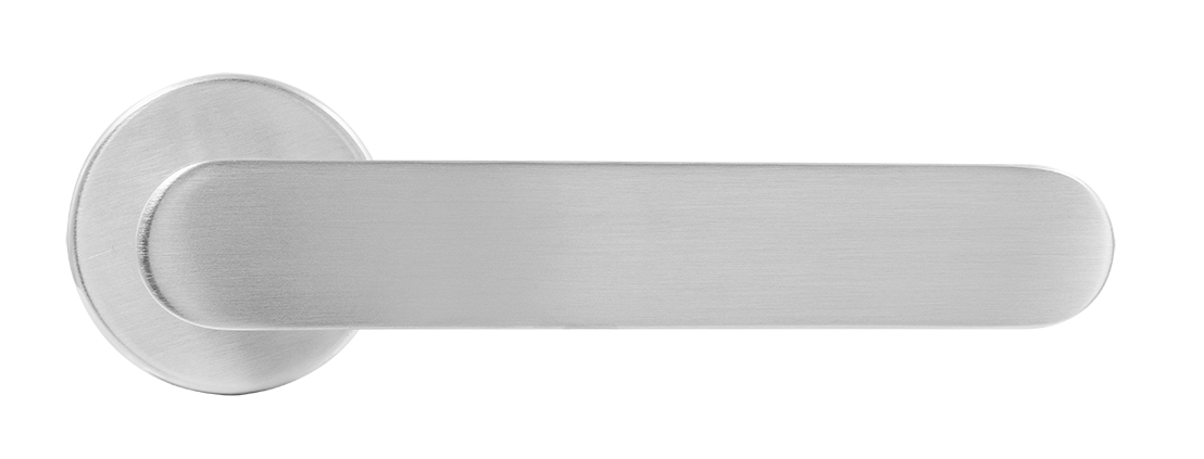 Ручка дверная LE BOAT R5 CSA раздельная на круглой розетке, цвет матовое матовый хром, латунь фото купить в Набережных Челнах