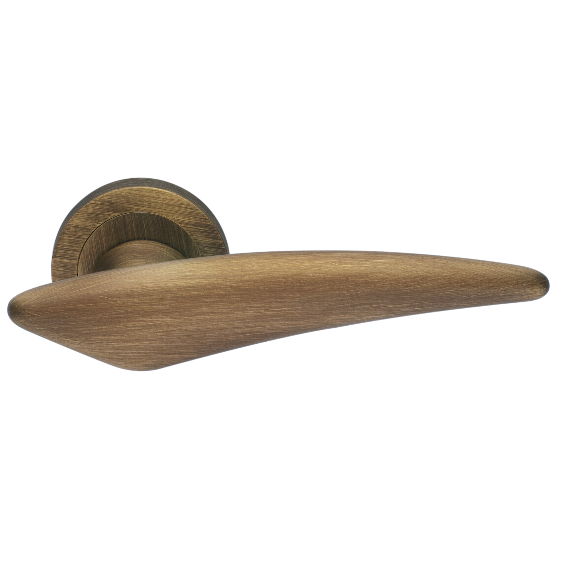 Ручка дверная BOLID R2 BGO раздельная на круглой розетке, цвет матовая бронза, латунь фото купить Набережные Челны