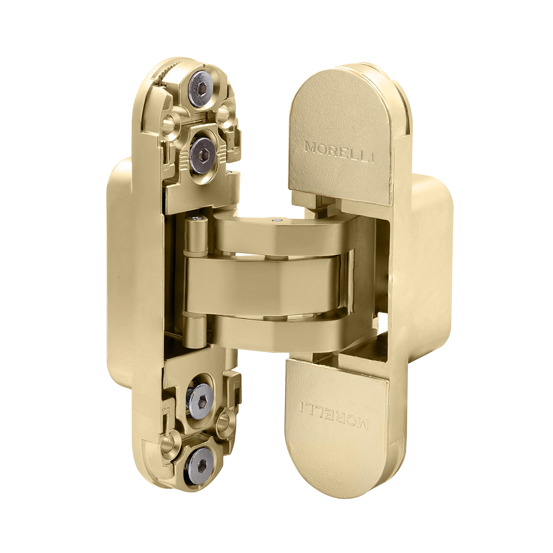 Петля скрытая HH-24 MSG врезная с 3D-регулировкой вес полотна до 40 кг, цвет матовое сатинированное золото фото купить в Набережных Челнах