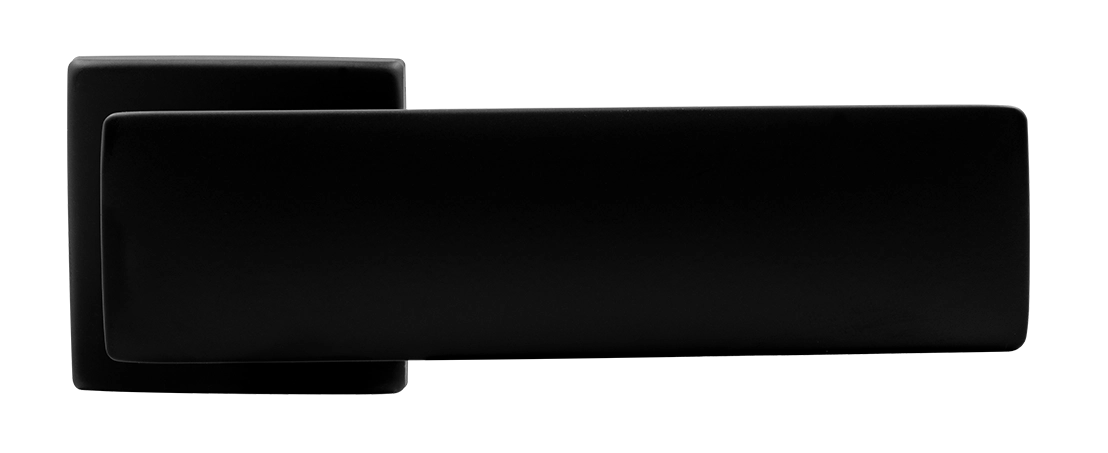 Ручка дверная SPACE S5 NERO-ST на квадратной розетке, цвет черный soft-touch, ЦАМ фото купить в Набережных Челнах