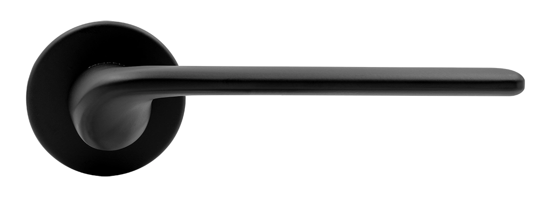 Ручка дверная TOMORROW R5 NERO-ST на круглой розетке, цвет черный soft-touch, ЦАМ фото купить в Набережных Челнах