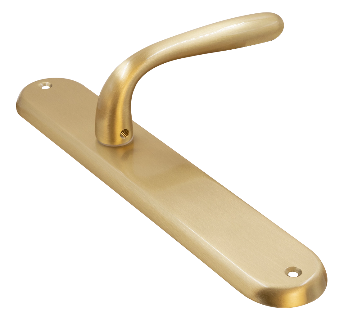 Ручка дверная на планке RUBINO PL OSA, цвет матовое золото, латунь фото купить Набережные Челны