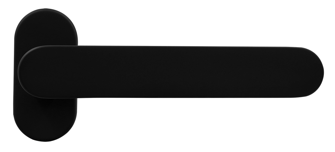 Ручка оконная LE BOAT W1 NERO-ST на прямоугольной розетке, цвет черный soft-touch, латунь фото купить Набережные Челны