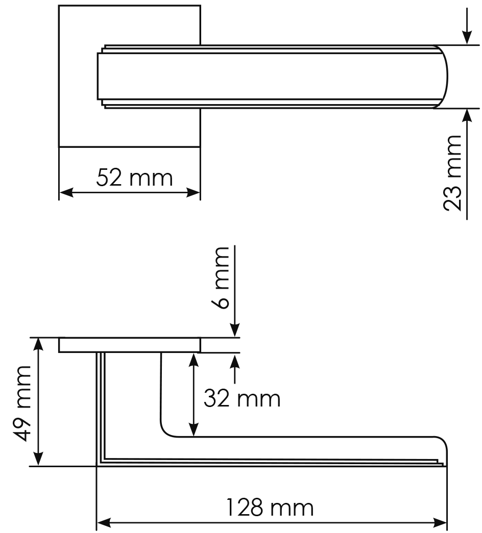 Ручка дверная MH-64-S6 ASC STEPS на квадратной розетке 6 мм, цвет анодированный матовый хром фото фурнитура Набережные Челны