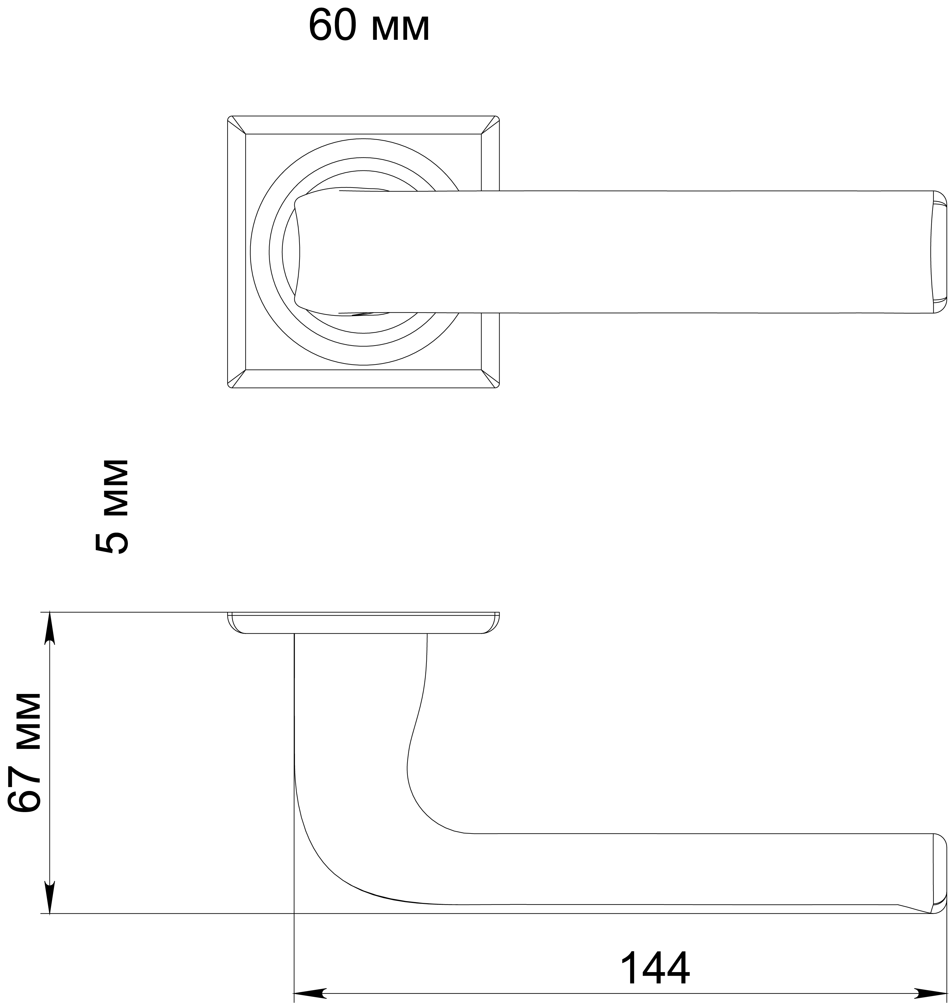 Ручка дверная THE BUS STATION S7 WF на квадратной розетке, цвет Зимняя стужа/Winter Frost фото фурнитура Набережные Челны