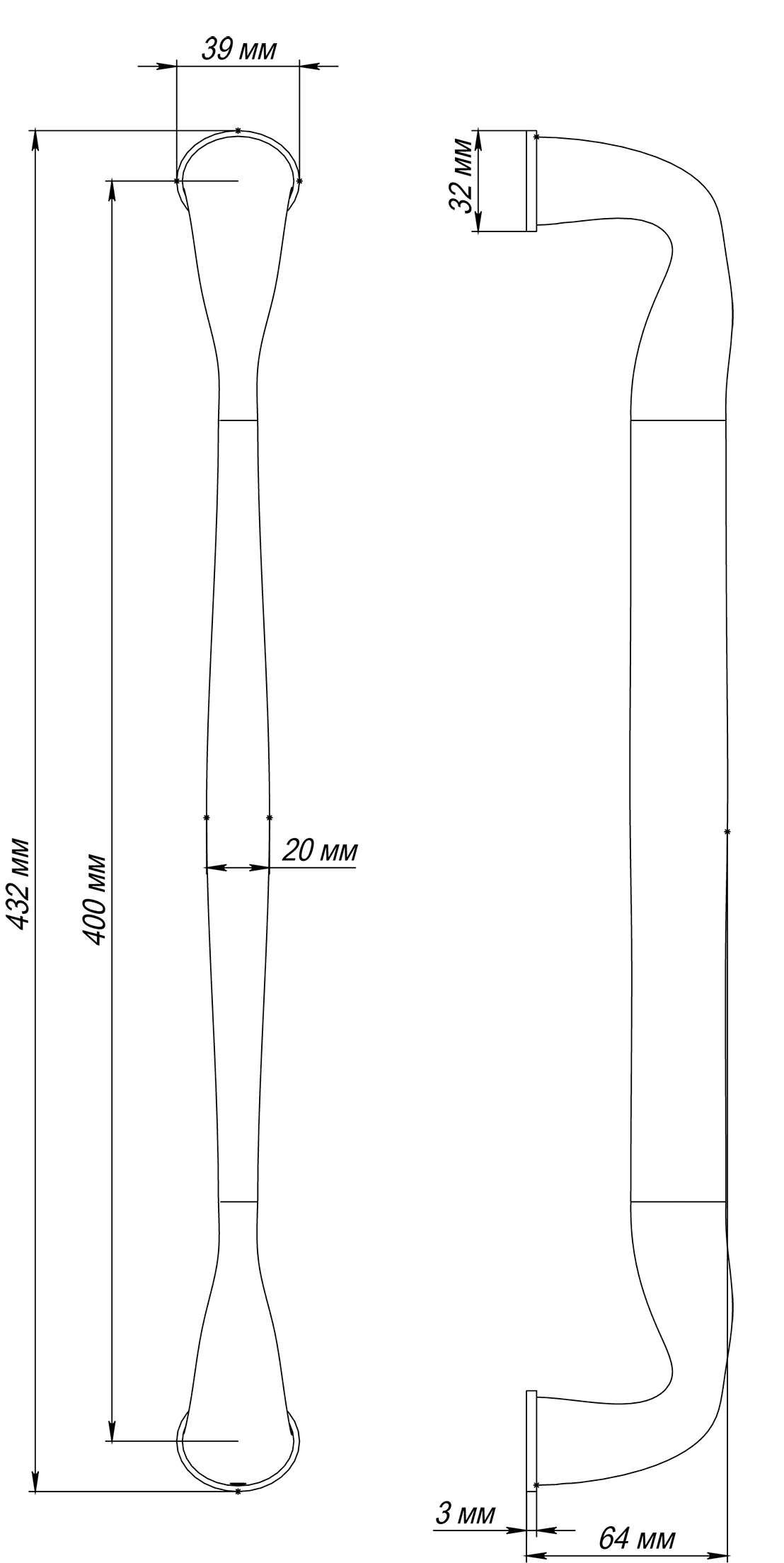 Ручка-скоба LVB PH SSW, цвет Стокгольмский снегопад/Stockholm Snowfall фото купить в Набережных Челнах