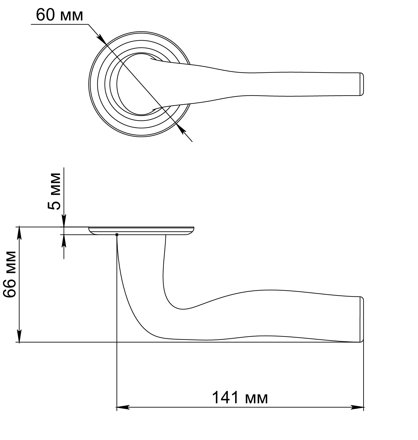 Ручка дверная LVB R7 SMI на круглой розетке, цвет Весенняя дымка/Spring Mist фото фурнитура Набережные Челны