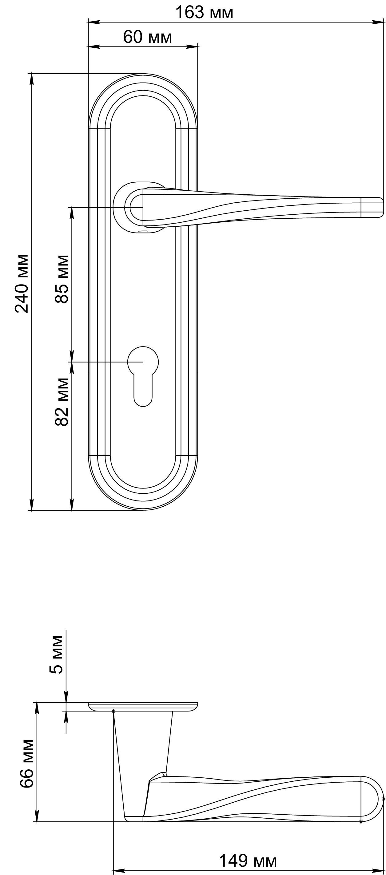 Ручка дверная THE OLYMPICS PLR KH AH на планке под ключевой цилиндр, цвет Осенний мёд/Autumn Honey фото купить в Набережных Челнах