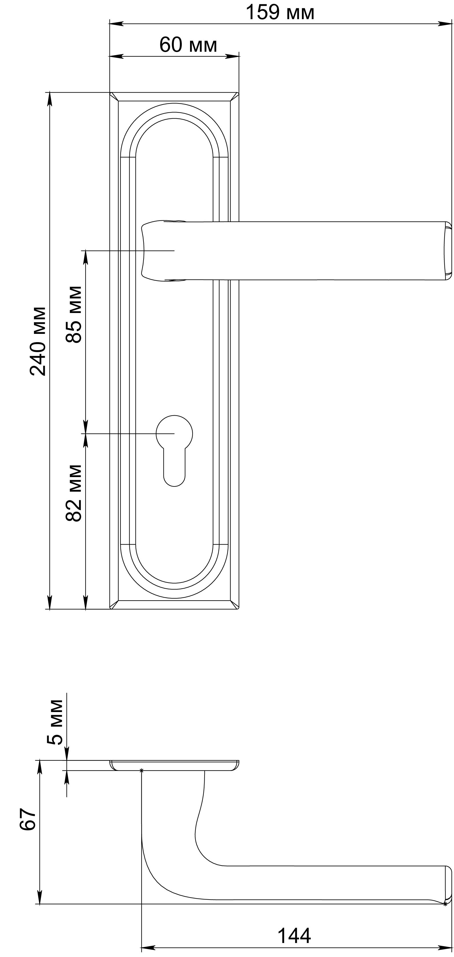 Ручка дверная THE BUS STATION PLS KH WF на планке под ключевой цилиндр, цвет Зимняя стужа/Winter Frost фото купить в Набережных Челнах