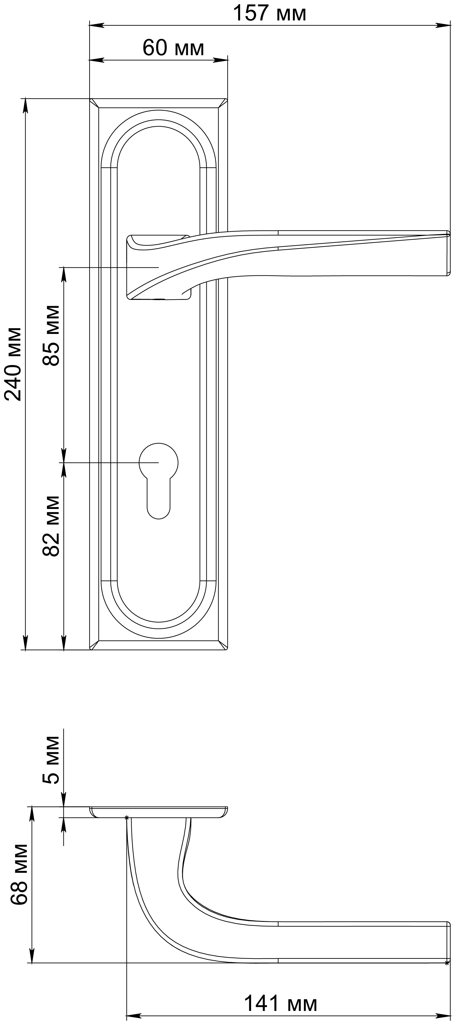 Ручка дверная WD CONCERT HALL PLS KH WF на планке под ключевой цилиндр, цвет Зимняя стужа/Winter Frost фото купить в Набережных Челнах