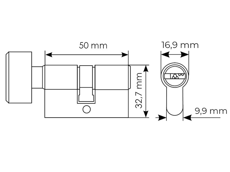 Ключевой цилиндр высокой секретности HS 60CK AB с заверткой (60мм), цвет античная бронза фото купить в Набережных Челнах