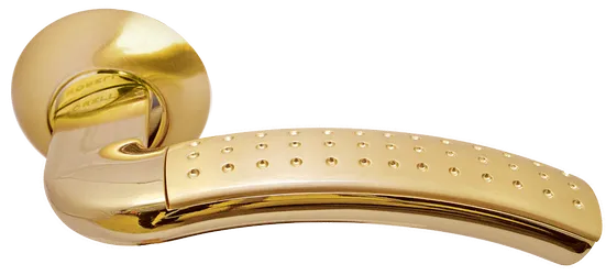 ПАЛАЦЦО, ручка дверная MH-02P SG/GP, цвет мат.золото/золото,с перфорацией фото купить Набережные Челны