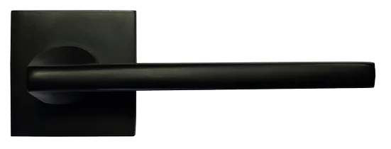 KAFFEE, ручка дверная на квадратной накладке MH-50-S6 BL, цвет - черный фото купить в Набережных Челнах